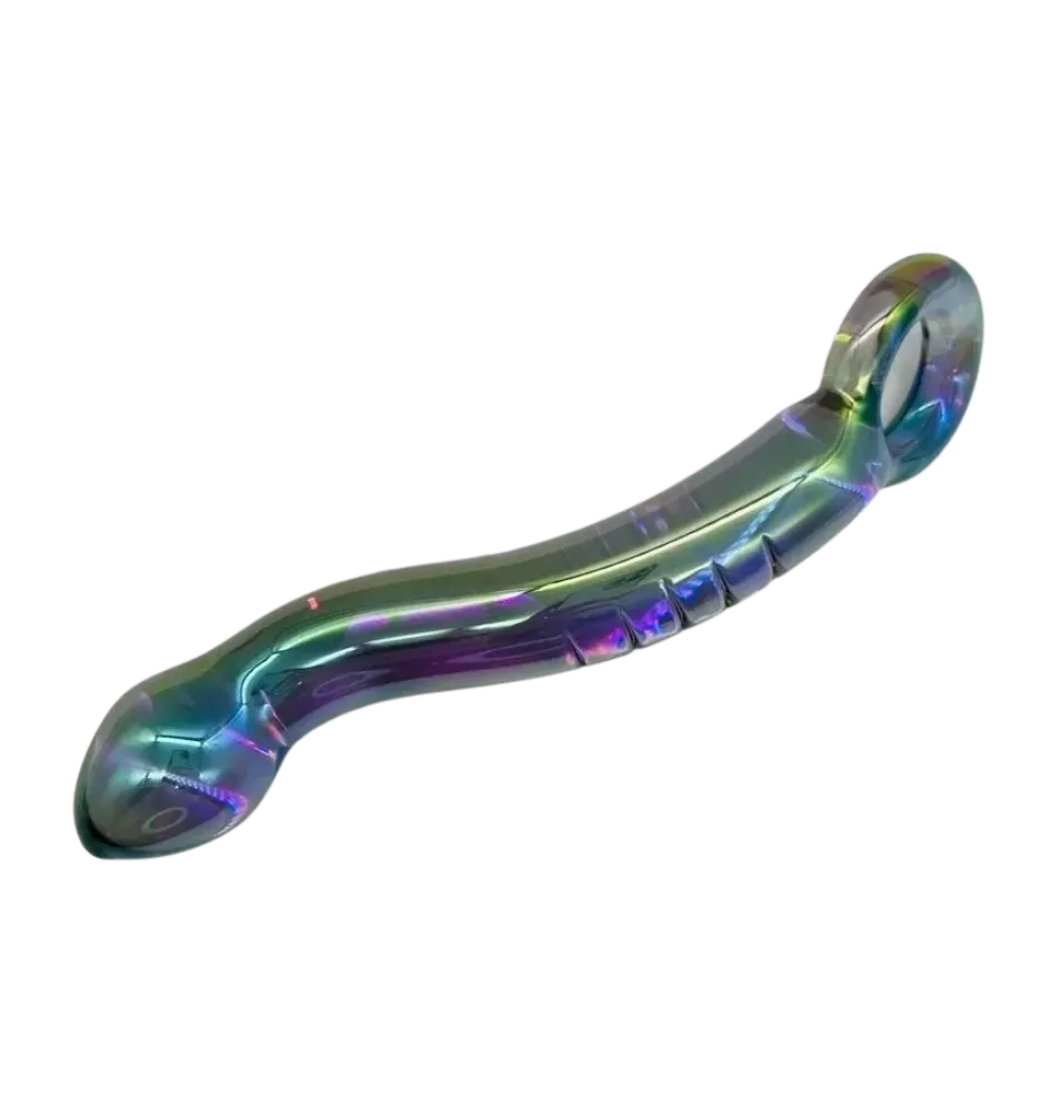 Holographic Glass Dildo With Handle – Climax Lane