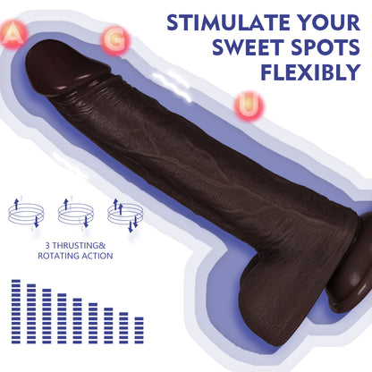 Realistic Thrusting Vibrator with Suction Cup & Remote