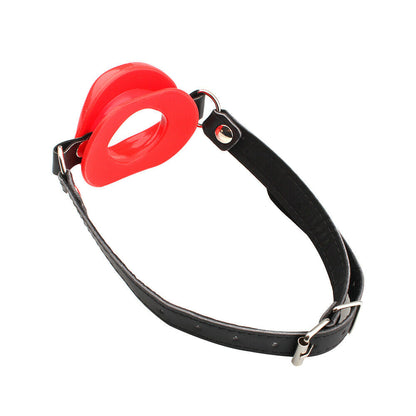 Bondage Faux Leather Open Mouth Red Lip Gag