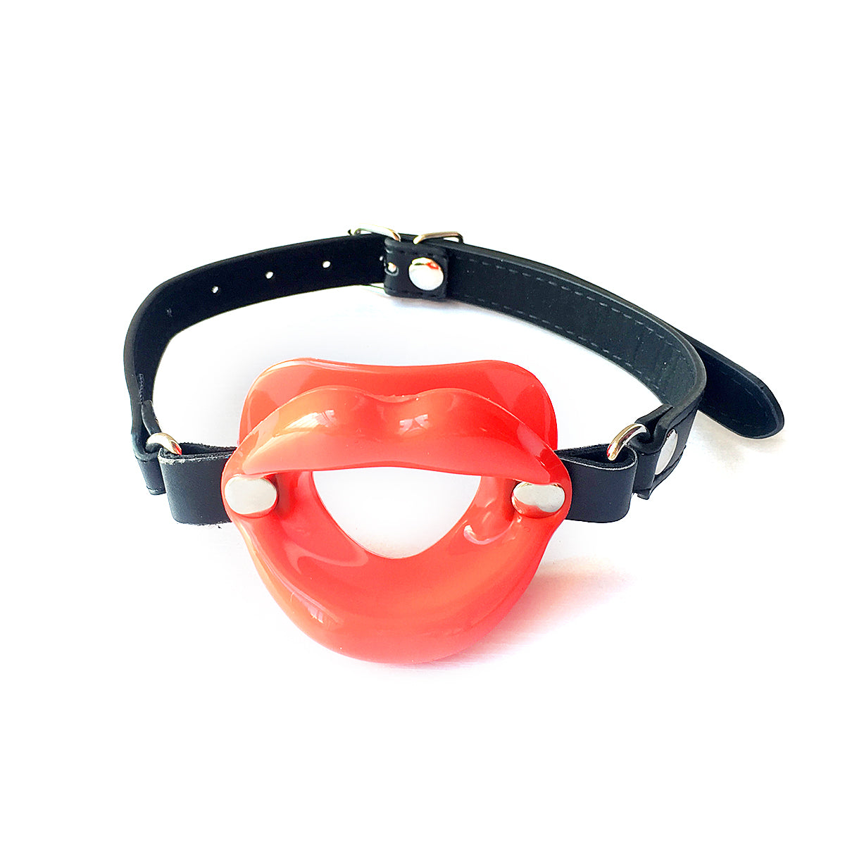 Bondage Faux Leather Open Mouth Red Lip Gag