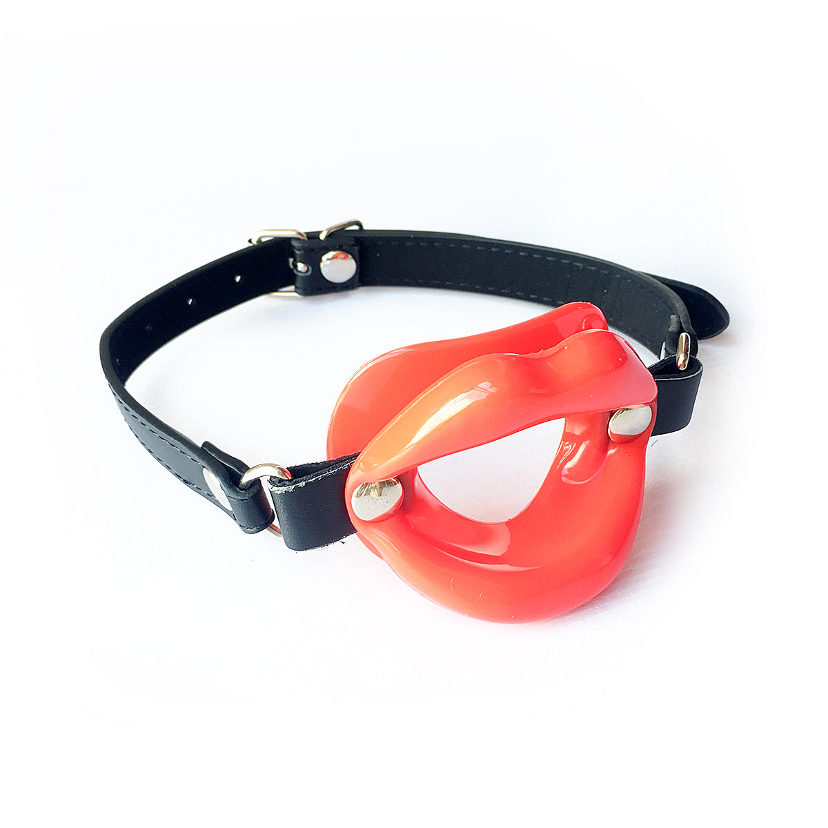 Bondage Faux Leather Open Mouth Red Lip Gag