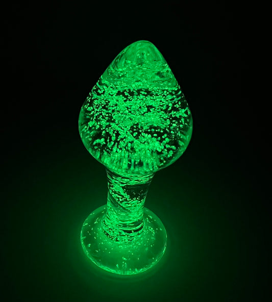 Glow Clear Glass Anal Plug