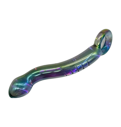 Holographic Glass Dildo With Handle