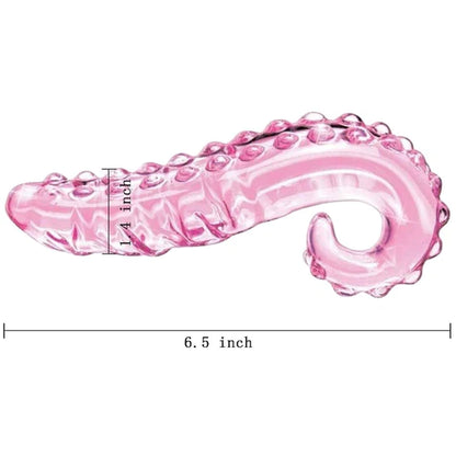 Pink Octopus Glass Dildo/Anal