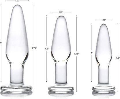 Glass Butt Plug - 3 Piece Set