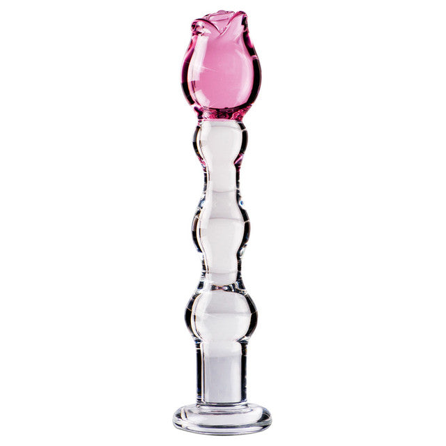 Rose Glass Anal Plug