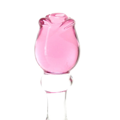 Rose Glass Anal Plug