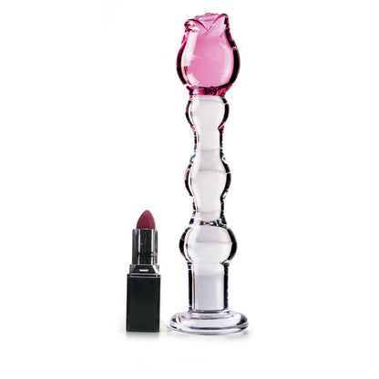 Rose Glass Anal Plug